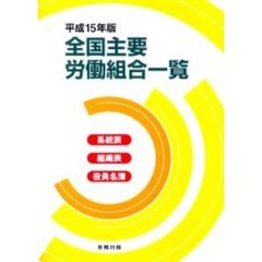 全国主要労働組合一覧　平成１５年版