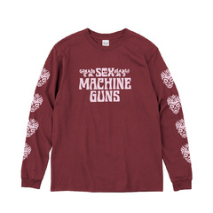 SEX MACHINEGUNS復刻ロゴロングスリーブTシャツ　バーガンディ  Lサイズ