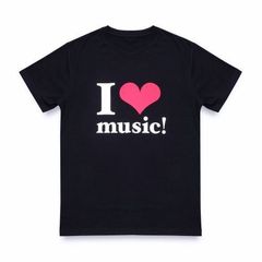 WE ハート（LOVE）NAMIE HANABI SHOW（安室奈美恵）／ I ハート（LOVE）music!Tシャツ BLACK Mサイズ【3次予約分】