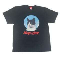 むぎ（猫）／カイヌシが描いたむぎTシャツ（ブラック） Sサイズ