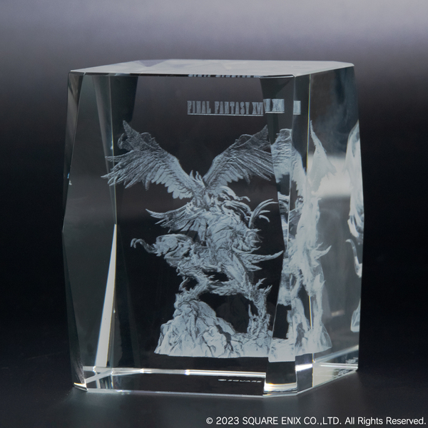 FINAL FANTASY XVI　レーザー彫刻クリスタルガラス ＜フェニックス＆イフリート＞