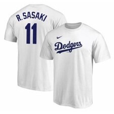 NIKE ドジャース 佐々木朗希 ネーム＆ナンバー Tシャツ ホワイトS