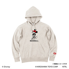 21ミッキーマウス（BASEBALL)/広島東洋カープ　フードプルパーカーL