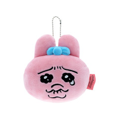 ぬいぐるみミラーキーホルダー　おぱんちゅうさぎ　おかお