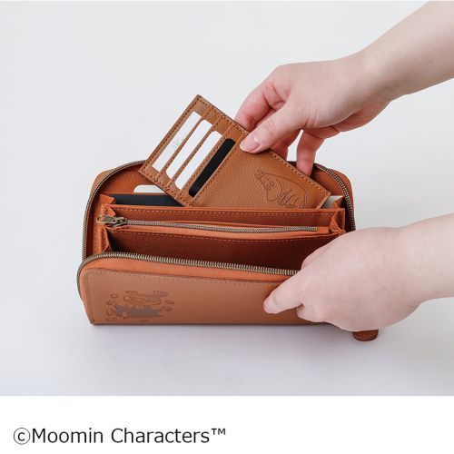 MOOMIN たっぷり入る本革長財布 BOOK 極薄ミニ財布つき (ブランド