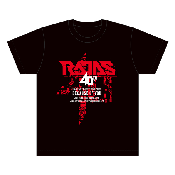【RAJAS】40th Anniversary Live Tシャツ Mサイズ ＜特典：チケット先行販売QRコード付ポストカード＞