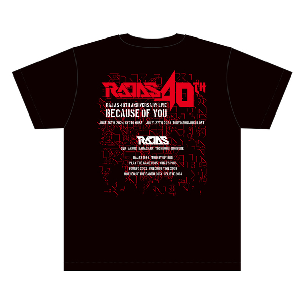 【RAJAS】40th Anniversary Live Tシャツ Mサイズ ＜特典：チケット先行販売QRコード付ポストカード＞