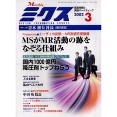Ｍｏｎｔｈｌｙミクス　２００２－３　ＭＳがＭＲ活動の跡をなぞる仕組み　エーザイの挑戦－ＭＲ数値目標撤廃