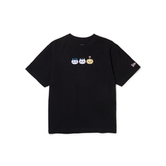 キッズ Youth 半袖 コットン Tシャツ ちいかわ / ちいかわ・ハチワレ・うさぎ ブラック Sizes：130