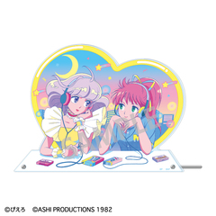 魔法の天使クリィミーマミ×魔法のプリンセスミンキーモモ ハート型アクリルパネル／レトロテイスト（2026年7月以降発売予定）