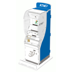 セブン銀行ATM風貯金箱　ブルー