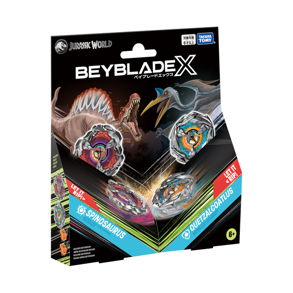 ベイブレードX T-レックス/モササウルス スピノサウルス/ケツァルコアトルス BX-00 B4ストア限定 ダブルスターター ジュラシック・ワールド