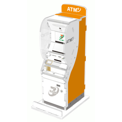 セブン銀行ATM風貯金箱　オレンジ