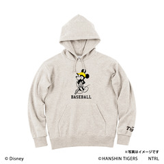 21ミッキーマウス（BASEBALL）/阪神タイガース　フードプルパーカーXL