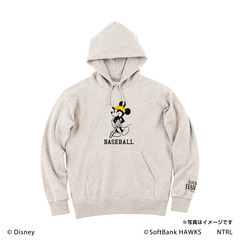 21ミッキーマウス（BASEBALL)/福岡ソフトバンクホークス　フードプルパーカーM