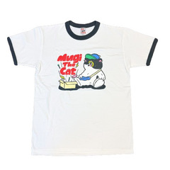 むぎ(猫)／飛び出た！むぎTシャツ（リンガー） XLサイズ
