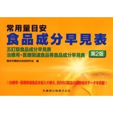 常用量目安食品成分早見表　五訂版食品成分早見表　治療用・医療関連食品等食品成分早見表　第２版