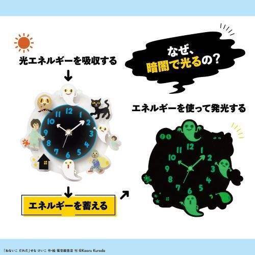 二次入荷分＞ねないこ だれだ おばけたちが集う 光るアクリル時計BOOK
