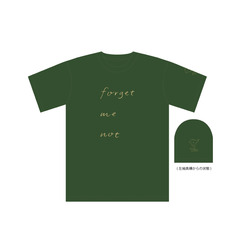 南壽あさ子／“forget me not” Tシャツ（モス・グリーン）150サイズ