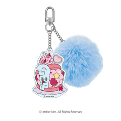 エスターバニー　ふわふわ付きアクリルチャーム　ブルーバニー（2026年7月下旬以降発売予定）