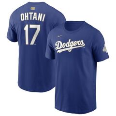 NIKE ロサンゼルス・ドジャース 大谷翔平 ゴールドプログラム ネームアンドナンバーTシャツ ブルー（Mサイズ）
