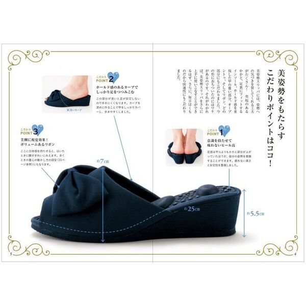 美姿勢をつくるスリッパ付き はくだけ!スリッパダイエット NAVY 通販