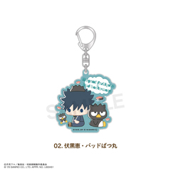 呪術廻戦 ×サンリオキャラクターズ 　ラメアクリルキーホルダー 02.伏黒 恵・バッドばつ丸
