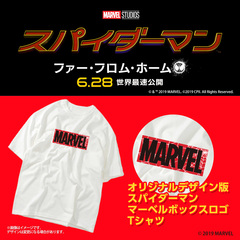 【映画公開記念】オリジナルデザイン版スパイダーマン マーベルボックスロゴ Tシャツ（サイズXL）
