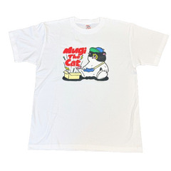 むぎ(猫)／飛び出た！むぎTシャツ（ホワイト） Lサイズ