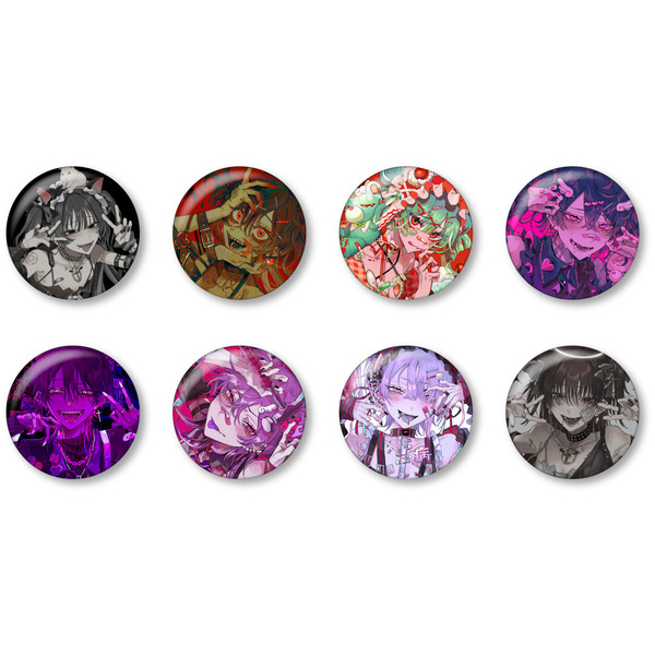 絵師コレ】「くろうめ」ブラインド缶バッジ コンプリートセット(全8種