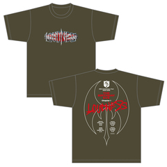 【LOUDNESS】45th Anniversary Tour 2025-2026 Chapter1 ”THE BIRTHDAY EVE”「マルチロゴTシャツ」アーミーグリーン（Lサイズ）
