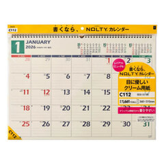 ＮＯＬＴＹ（ノルティ）　カレンダー壁掛（Ｂ３横）［Ｃ１１２］　２０２６年１月始まり