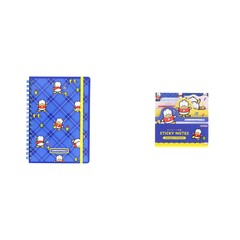 ＷリングノートＢ６＆ダイカットブロック付箋　レトロ　ＳＣ４　あひるのペックル