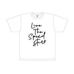 【LIVE the SPEEDSTAR】オフィシャルTシャツ 筆記体 ホワイト XLサイズ