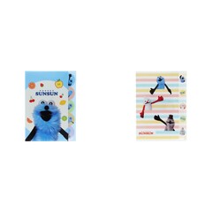 ダイカットクリアファイル５Ｐ　パペットスンスン　フルーツ＆ボーダー